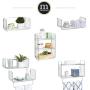 mDesign Tall Metal Wire Farmhouse Wall Decor Storage Organizer Shelf with 3 Levels for Bathroom, Entryway, Hallway, Mudroom, Bedroom, Laundry Room - Wall Mount - Chrome