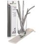 StrawPanda Metal Straws Variety Pack of Six Straws Boba, Long and Regular Sized Reusable Drinking Straws with cleaning brushes and StrawPanda carrying case
