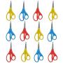 Westcott 5'' Kids Pointed Scissors, 12-Pack, Red, Blue, Yellow