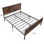 VASAGLE Metal Frame with Headboard, Footboard, No Box Spring Needed, Under-Bed Storage, Queen, Classic Rustic