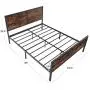 VASAGLE Metal Frame with Headboard, Footboard, No Box Spring Needed, Under-Bed Storage, Queen, Classic Rustic