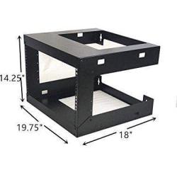 Raising Electronics 6U Wall Mount Open Frame 19 Inch Server Equipment Rack Threaded 18 Inch depth Black (6U)