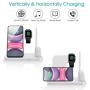 QI-EU Wireless Charger, 4 in 1 Qi-Certified Fast Charging Station Compatible Apple Watch Airpods Pro iPhone 12/11/11pro/X/XS/XR/Xs Max/8/8 Plus, Wireless Charging Stand Compatible Samsung Galaxy S20