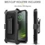 Evocel Motorola Moto G7 Power Case, [Explorer Series Pro] Premium Full Body Case with Glass Screen Protector, Belt Clip Holster, Metal Kickstand for Motorola Moto G7 Power (XT1955), Black