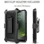 Evocel Motorola Moto G7 Power Case, [Explorer Series Pro] Premium Full Body Case with Glass Screen Protector, Belt Clip Holster, Metal Kickstand for Motorola Moto G7 Power (XT1955), Black