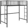 Walker Edison Orion Urban Industrial Metal Twin over Loft Bunk Bed, Twin Size, Black