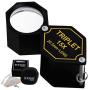 15x Pocket Magnification Loupe 20.5mm Triplet Lens Black Frame Achromatic Optical Glass Metal (Aluminum) Body Hexagonal Design Kit Set Magnifying Tool for Jewelers, Mechanics, Watchmaker