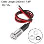 uxcell Pilot Dashboard Light DC 12V 8mm Red LED Signal Indicator Light Metal Shell with Symbol (Water Temperature)