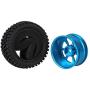 LAFEINA 1:10 RC Rally Car Tires Rubber Tires and Alloy Wheel Rims for Tamiya HSP HPI Kyosho 4WD 1:10 1:16 RC On Road Car Parts (Blue)