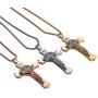 EING Metal And Crystal Diamond Cross Jesus Christian Car Rear View Mirror Pendant Hanging Car Styling Accessories Auto Decoration,Gold