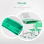 Mecor Kids Desk and Chair Set, Height Adjustable Childrens Sturdy Table, Student School Desks,Pencil Case,Bookstand (Green)