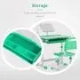 Mecor Kids Desk and Chair Set, Height Adjustable Childrens Sturdy Table, Student School Desks,Pencil Case,Bookstand (Green)