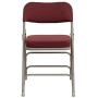 Flash Furniture 2 Pack HERCULES Series Premium Curved Triple Braced & Double Hinged Burgundy Fabric Metal Folding Chair