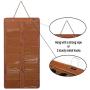 AROUY Sunglasses Organizer Storage, Hanging Dust Proof Wall Pocket Glasses Organizer - 16 Felt Slots Sunglass Organizer Holder with Metal Hook and Sturdy Rope (Brown, Dust Proof)