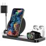 3 in 1 Wireless Charging Station for Apple Products, Tekpluze15W Foldable Fast Wireless Charging Dock for Multiple Devices, iPhone 11/11 Pro Max/XR/XS/X Samsung/Apple Watch 6/5/4/3/2/1 SE. Airpods