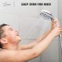 High-Pressure Handheld Shower Head 6-Setting - 5-inch Handheld Rain Shower head with Hose - Powerful Shower Spray Even with Low Water Pressure in Supply Pipeline