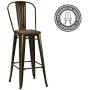 DHP Luxor 30'' Metal Wood Seat, Antique Bronze, Set of 2 Bar Stool