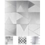 Art3d Peel and Stick Metal Backsplash Tile, Brushed Stainless Steel in Triangle Jigsaw, Pack of 10 Tiles 12''x12''