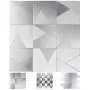 Art3d Peel and Stick Metal Backsplash Tile, Brushed Stainless Steel in Triangle Jigsaw, Pack of 10 Tiles 12''x12''