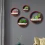 Ecosides Wall Mounted Planter Wall Hanging Planters Metal Plant Terrarium for Indoor Planter, Faux Flower Air Plant Holders Decorative Morden Circle Iron Vase for Succulent Wall Decor(8'' H, Red)
