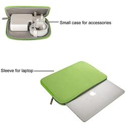 MOSISO Laptop Sleeve Only Compatible with MacBook 12 inch A1534 with Retina Display 2017/2016/2015 Release, Water Repellent Neoprene Bag with Small Case, Greenery