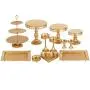 Set of 12 Pieces Golden Cake Stand and Pastry Trays Metal Cupcake Holder Fruits Dessert Display Plate for Baby Shower Wedding Birthday Party Celebration