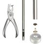 300 Sets 3 Sizes Leather Rivets LANMOK Double Cap Rivet Buttons Press Studs with Pliers and 3 Pieces Fixing Set Tools for Rivets Replacement DIY Craft Repairing Decoration (Leather Rivets)