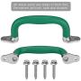 SELEWARE Set of 2 Safety Playground Handles, Metal Grab Handle Bars 9.64'' Hand Grips with Finger indentations for Kids Swing Set, Playset, Climbing Frame, Play House Handles 800 LBS Capacity, Green SELEWARE Set of 2 Safety Playground Handles, Metal Grab Handle Bars 9.64'' Hand Grips with Finger indentations for Kids Swing Set, Playset, Climbing Frame, Play House Handles 800 LBS Capacity, Green