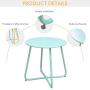 Grand patio Round Metal Side/End Table, Steel Patio Coffee Table for Bistro, Porch, Weather Resistant Outside Table Small (Mint Green)