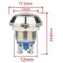 ESUPPORT 12mm Anti Vandal Momentary Metal Push Button Toggle Switch Pack of 10