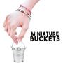 24-Pack Small Metal Buckets - 2-Inch Silver Mini Pails with Handles, for Party Favors, Candy, Votive Candles, Trinkets, Small Plants