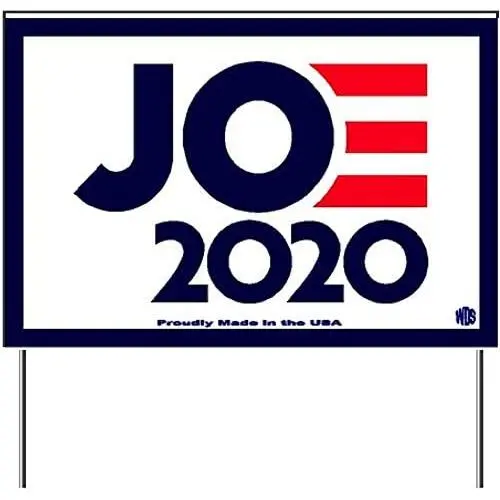 WDS Biden 2020 Yard Sign - Vote Joe Signs Include Metal Stake - Proudly Made in The USA - Double-Sided Waterproof Glossy 12''x18'' - Show Your Democratic Presidential Support - Say No to Trump!