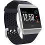 SKYLET Bands Compatible with Fitbit Ionic, Soft Silicone Breathable Replacement Wristband Compatible with Fitbit Ionic Smart Watch with Buckle (Black, Large)