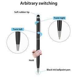 Outus 32 Pieces Stylus Pen for Touch Screens, 2 in 1 Universal Ballpoint Fine Tip Stylus Metal Pens, Black Ink, for Most Capacitive Touch-Screen Phone Tablet (Black, Sliver)