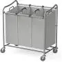 Simple Houseware Heavy-Duty 3-Bag Laundry Sorter Cart, Silver Simple Houseware Heavy-Duty 3-Bag Laundry Sorter Cart, Silver