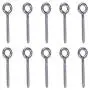 Muzata 316 Stainless Steel Eye Shape Screws, Heavy Duty Screw Eyes for Metal Hook, Wood Terminal Ring Eyelet Hooks, Hammock Stand, Self Tapping Screws, 3.5 Inches M6 Eye Bolt 10 Pack, CR18