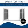 Broan-NuTone 655 Bath Fan and Light with Heater, 70 CFM 4.0 Sones, White Plastic Grille