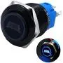Taiss 12V 19mm Blue Light Illuminated Sign Car LED light bar Push Button Switch 1NO 1NC 3/4'' Mounting Hole Raised Latching Black Metal Toggle Switch BK-L19-CD-BU Taiss 12V 19mm Blue Light Illuminated Sign Car LED light bar Push Button Switch 1NO 1NC 3/4'' Mounting Hole Raised Latching Black Metal Toggle Switch BK-L19-CD-BU