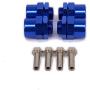 4-Pack 12mm to 17mm Extension Wheel Hex Hub Driver Adapter M12 to M17 Metal Conversion Parts for 1/10 RC Model Car HSP (Navy Blue)