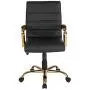 Flash Furniture Mid-Back Black LeatherSoft Executive Swivel Office Chair with Gold Frame and Arms Flash Furniture Mid-Back Black LeatherSoft Executive Swivel Office Chair with Gold Frame and Arms
