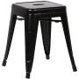 EdgeMod Trattoria 18 Inch Metal Side Dining Chair and Bar Stool in Black (Set of 4)