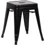 EdgeMod Trattoria 18 Inch Metal Side Dining Chair and Bar Stool in Black (Set of 4)