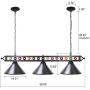 Wellmet Billiard Light for Pool Table,59” Pool Table Lighting for 7 8 9 Table, Hanging Over Pool Table Light with Matte Metal Shades and Billiard Ball Decor,Perfect for Game Room,Kitchen Island