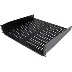 StarTech.com 2U Server Rack Shelf - Universal Vented Cantilever Tray for 19'' Network Equipment Rack & Cabinet - Heavy Duty Steel - 50lb - 16'' Deep (CABSHELFV) Black