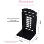 MerryNine Bookends Pair Nonskid Heavy Metal Durable Sturdy Strong Books Organizer Telephone Booth Bookshelf Decor Decorative Bedroom Library Office School Supplies Stationery Gift (Black_1 Pair)