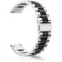Fintie Bands Compatible with Samsung Galaxy Watch 3 45mm, Solid Stainless Steel Metal Bracelet Strap Replacement Wrist Band, Black&Silver