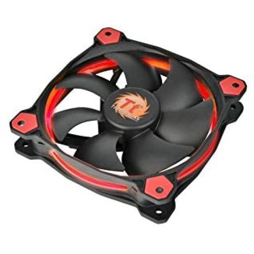 Thermaltake Riing 12 Series Red High Static Pressure 120mm Circular LED Ring Case/Radiator Fan with Anti-Vibration Mounting System Cooling CL-F038-PL12RE-A