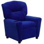 Flash Furniture Contemporary Blue Microfiber Kids Recliner with Cup Holder