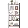 OIAHOMY Industrial Bookshelf,5-Tier Vintage Bookcase and Bookshelves,Rustic Wood and Metal Shelving Unit,Display Rack and Storage Organizer for Living Room, Rustic Brown OIAHOMY Industrial Bookshelf,5-Tier Vintage Bookcase and Bookshelves,Rustic Wood and Metal Shelving Unit,Display Rack and Storage Organizer for Living Room, Rustic Brown
