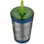 Contigo Stainless Steel Spill Proof Kids Tumbler with Straw, 12 oz, Granny Smith with Rocket Design,2030574